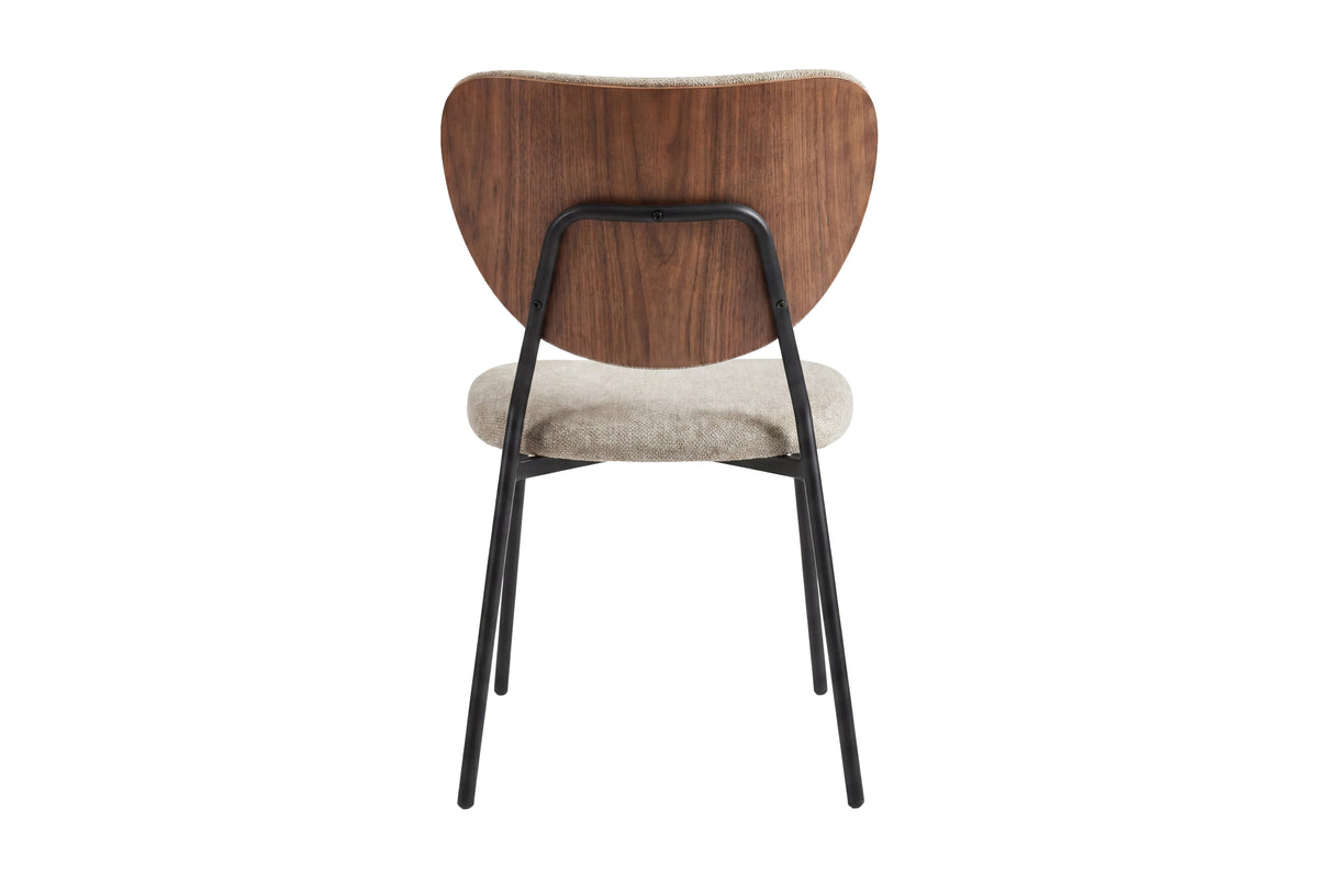 Butterfly matstol beige sammet och svart stål, 2-pack