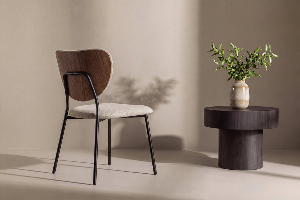 Butterfly matstol beige sammet och svart stål, 2-pack