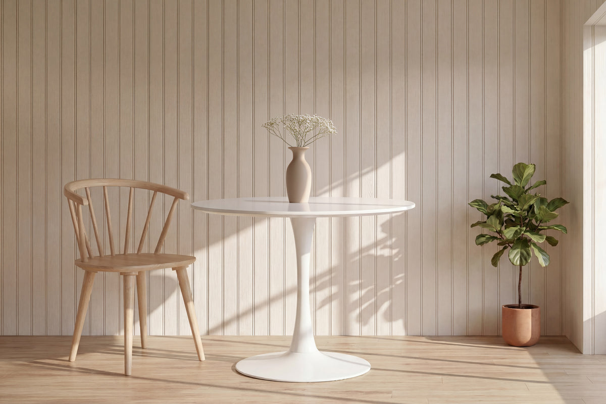 Hamden runt matbord Ø110 cm vit MDF