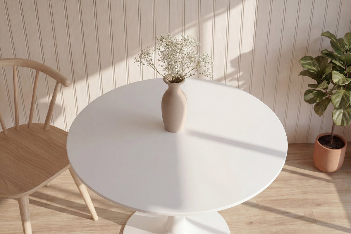 Hamden runt matbord Ø110 cm vit MDF