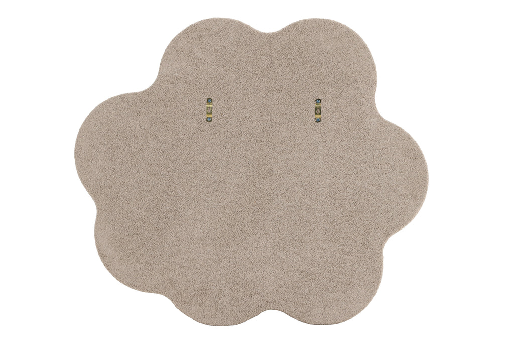 Kungsbacka spegel 70x70 cm beige bouclé och klart glas