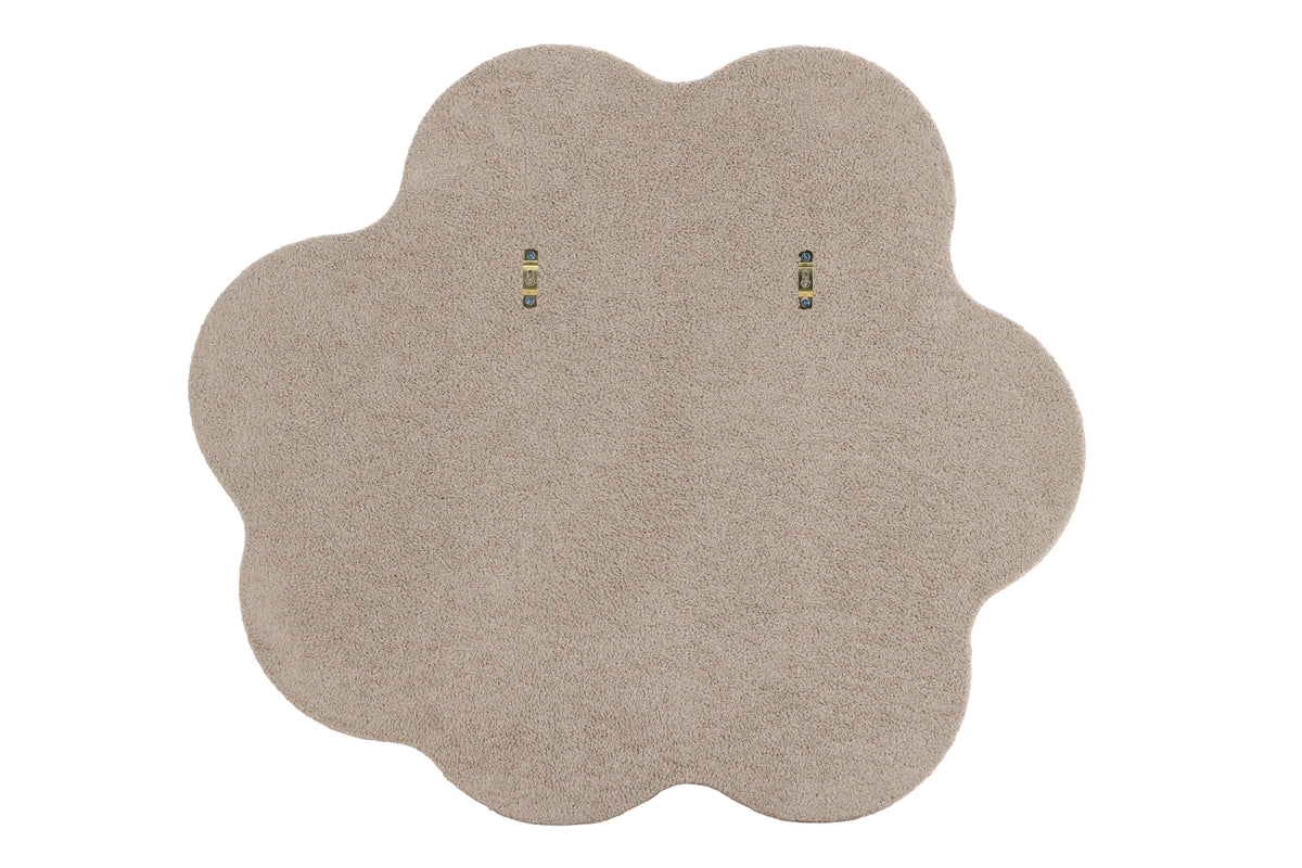 Kungsbacka spegel 70x70 cm beige bouclé och klart glas