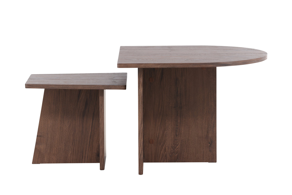 Sala soffbord 60x45 cm och 40x35 cm mockabrun MDF med papperslaminat