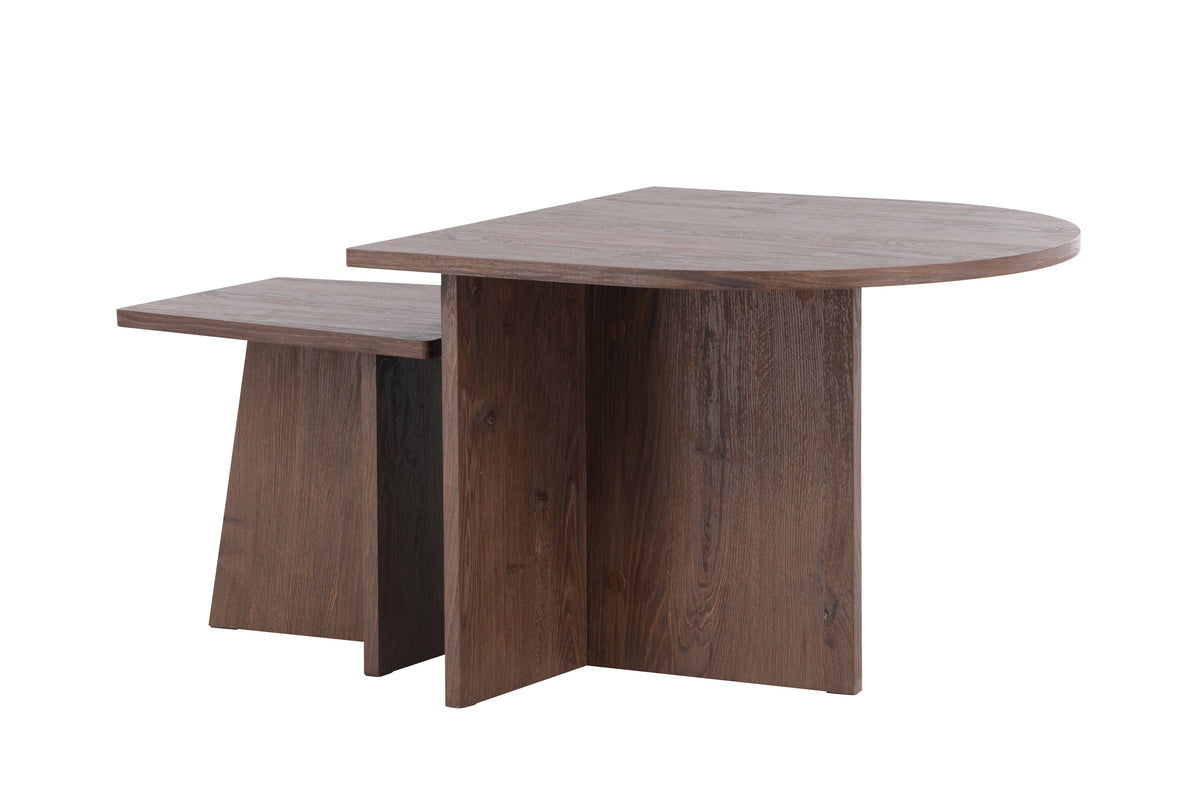 Sala soffbord 60x45 cm och 40x35 cm mockabrun MDF med papperslaminat