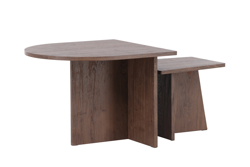 Sala soffbord 60x45 cm och 40x35 cm mockabrun MDF med papperslaminat