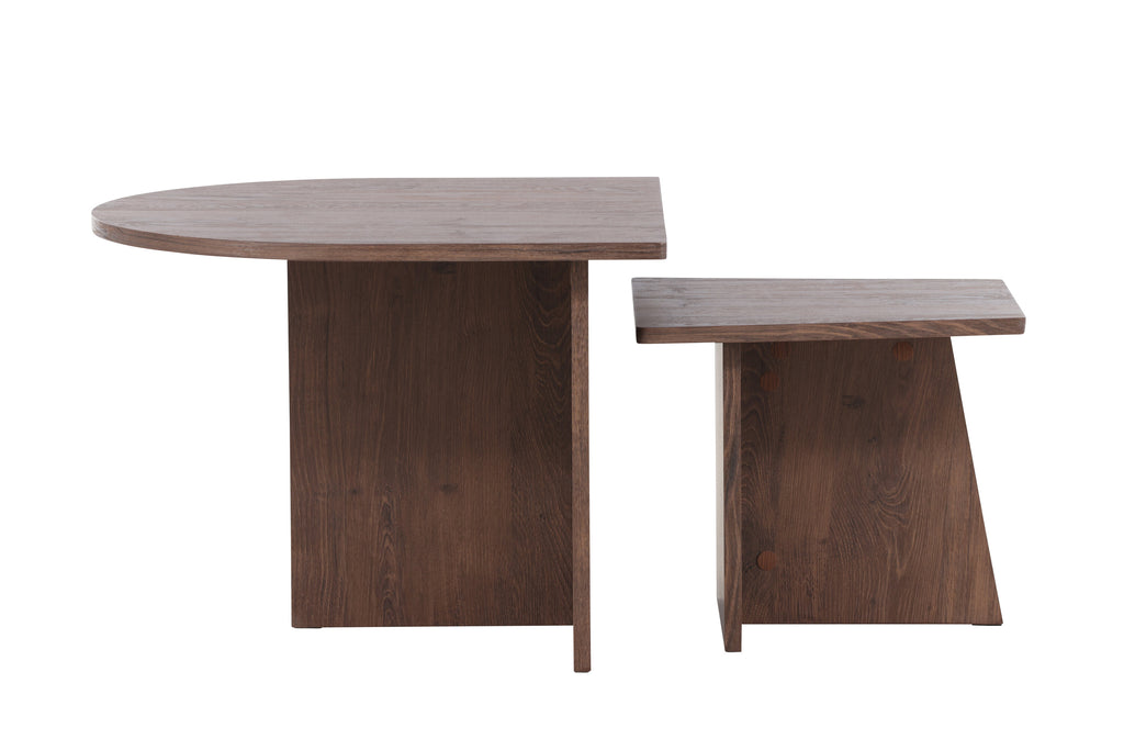 Sala soffbord 60x45 cm och 40x35 cm mockabrun MDF med papperslaminat