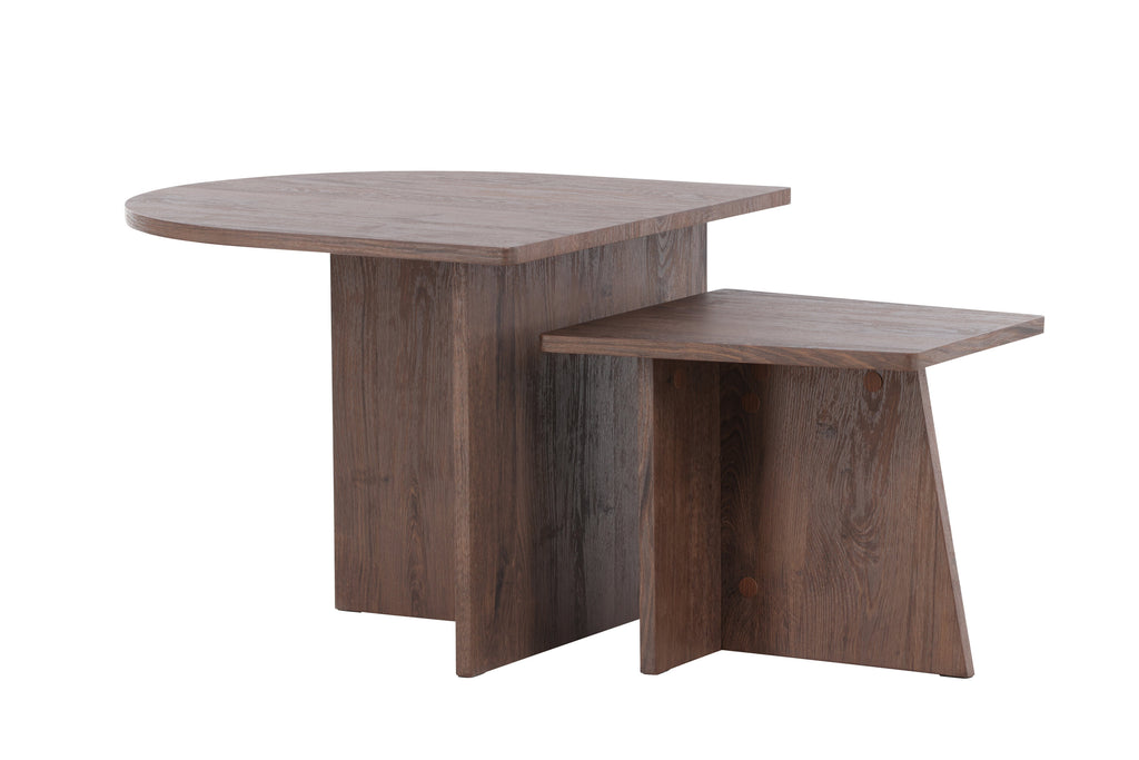 Sala soffbord 60x45 cm och 40x35 cm mockabrun MDF med papperslaminat