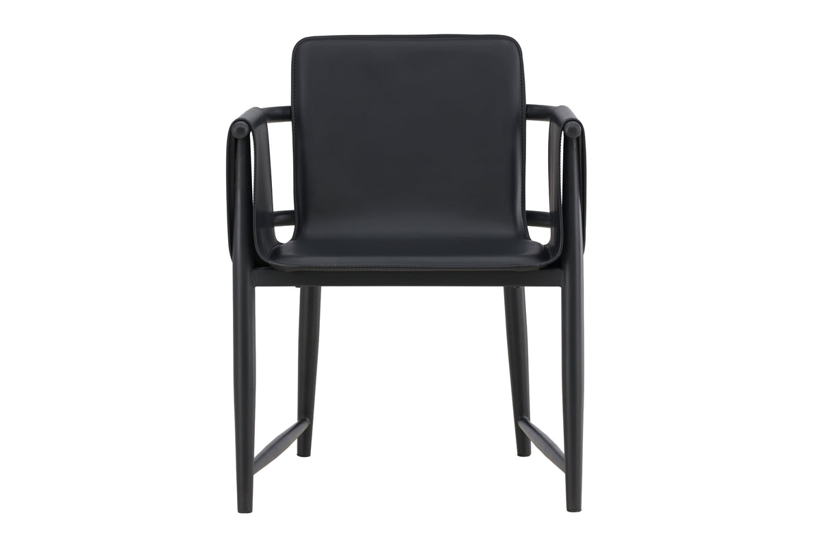 Bjäre karmstol 60x61x78 cm svart konstläder och metall