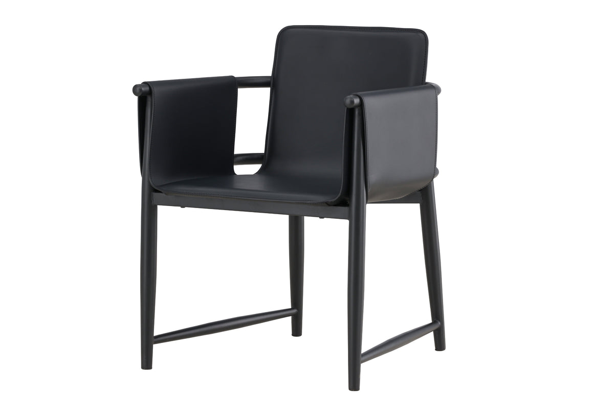 Bjäre karmstol 60x61x78 cm svart konstläder och metall