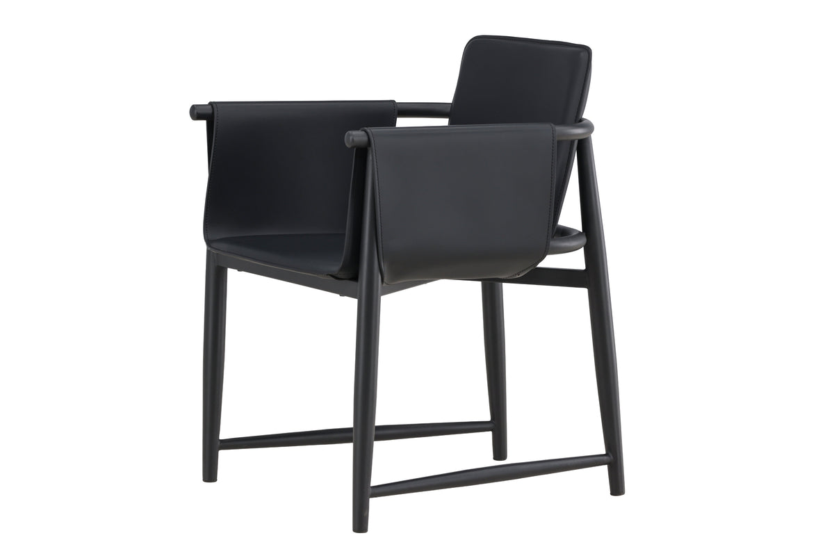 Bjäre karmstol 60x61x78 cm svart konstläder och metall