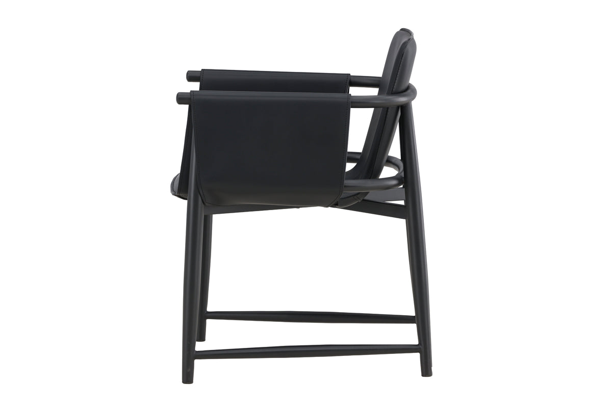 Bjäre karmstol 60x61x78 cm svart konstläder och metall