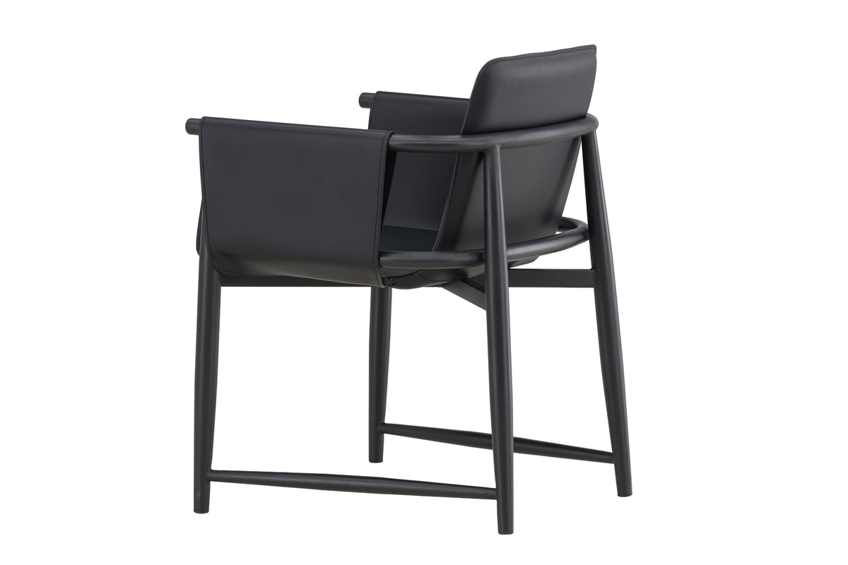 Bjäre karmstol 60x61x78 cm svart konstläder och metall