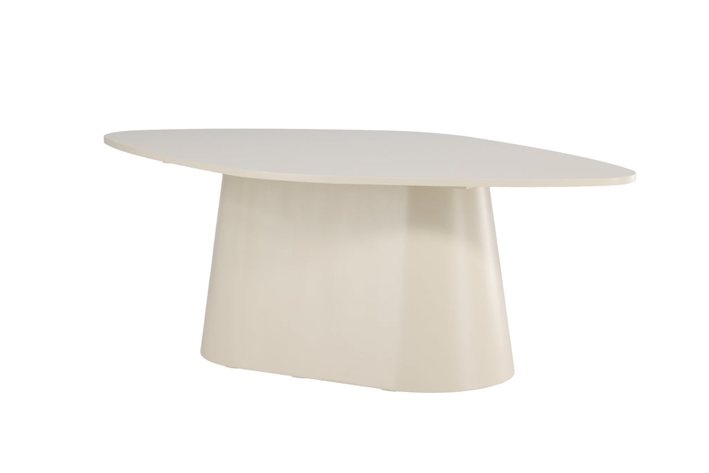 Diamond ovalt matbord 210x110x75 cm beige lackerad MDF