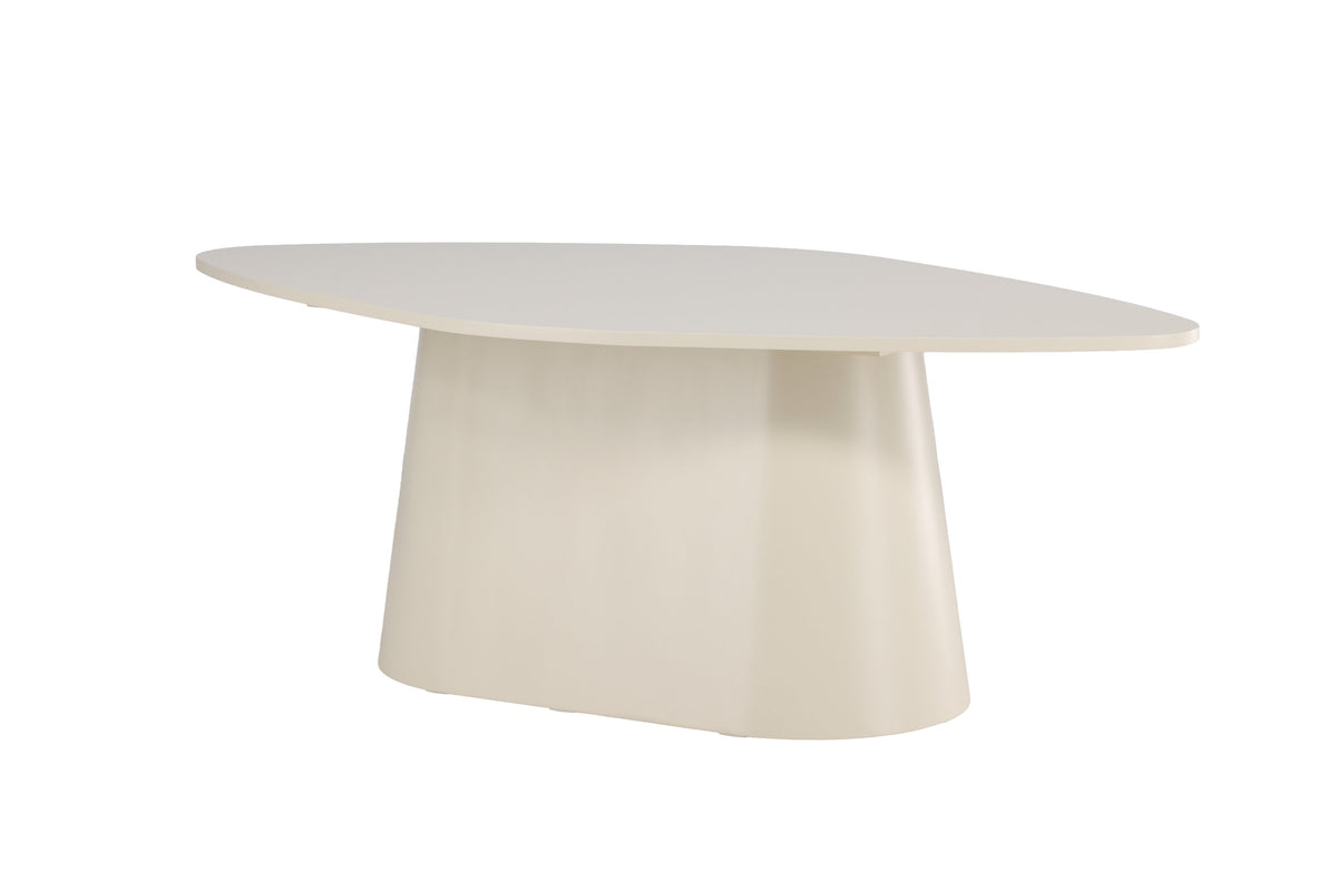 Diamond ovalt matbord 210x110x75 cm beige lackerad MDF
