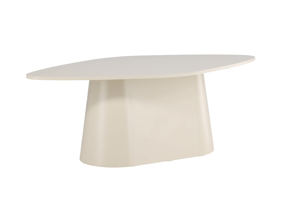 Diamond ovalt matbord 210x110x75 cm beige lackerad MDF