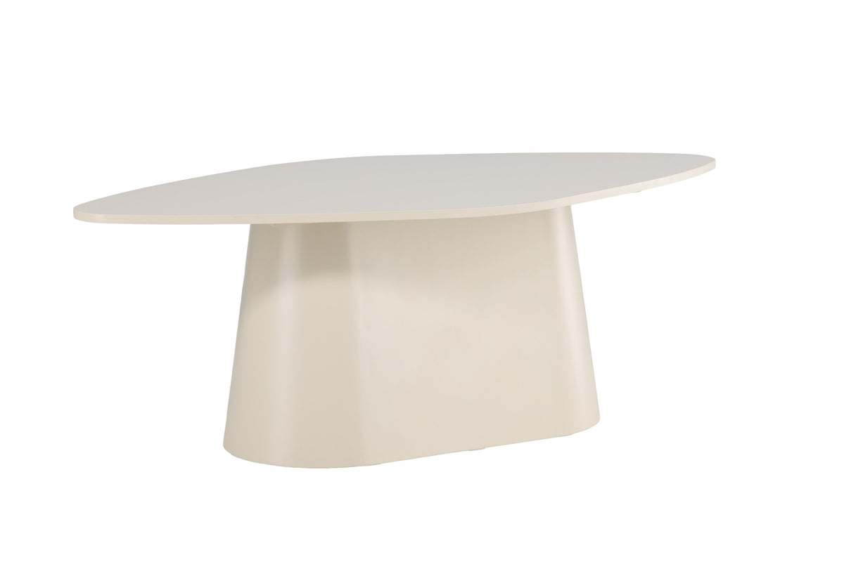 Diamond ovalt matbord 210x110x75 cm beige lackerad MDF