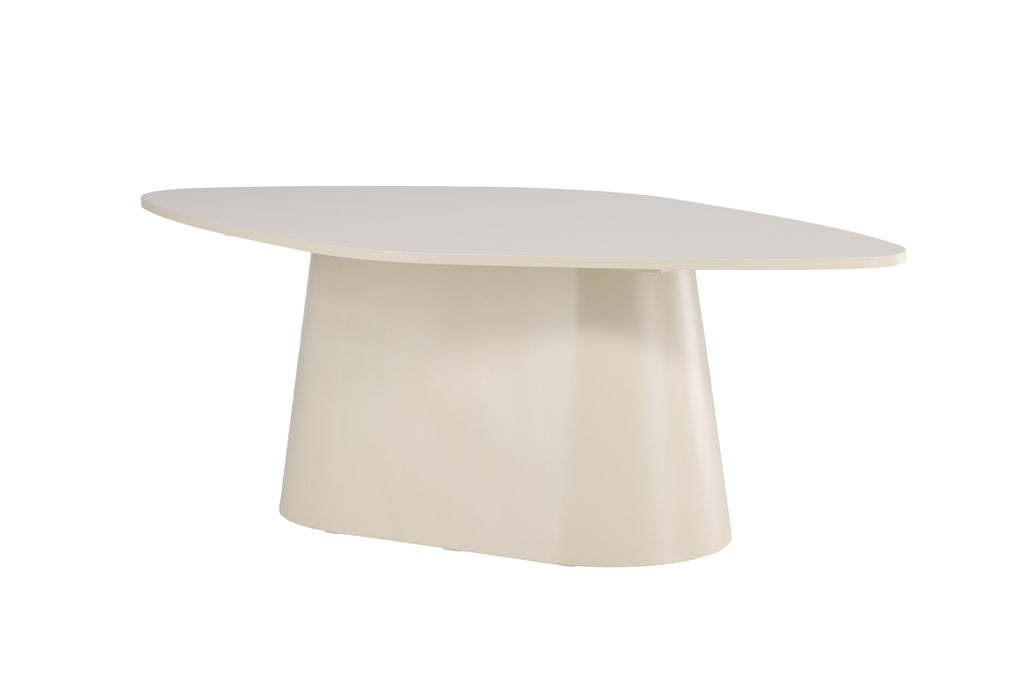 Diamond ovalt matbord 210x110x75 cm beige lackerad MDF