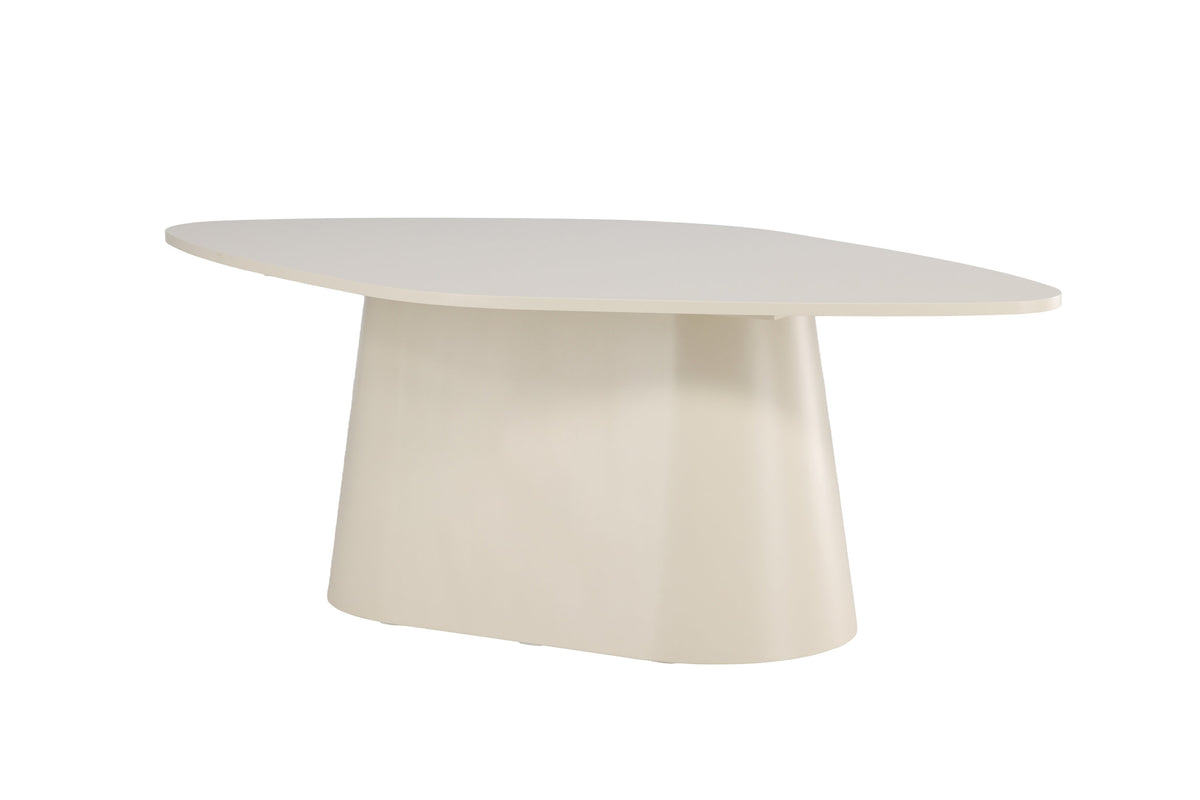 Diamond ovalt matbord 210x110x75 cm beige lackerad MDF