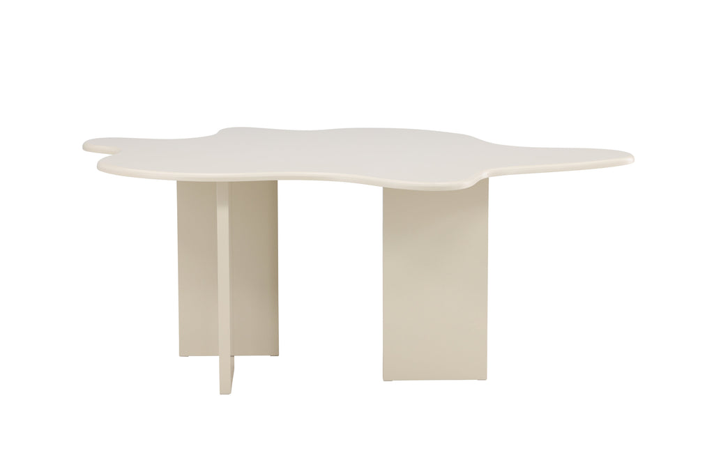 Flower ovalt matbord 190x123x76 cm beige målad MDF