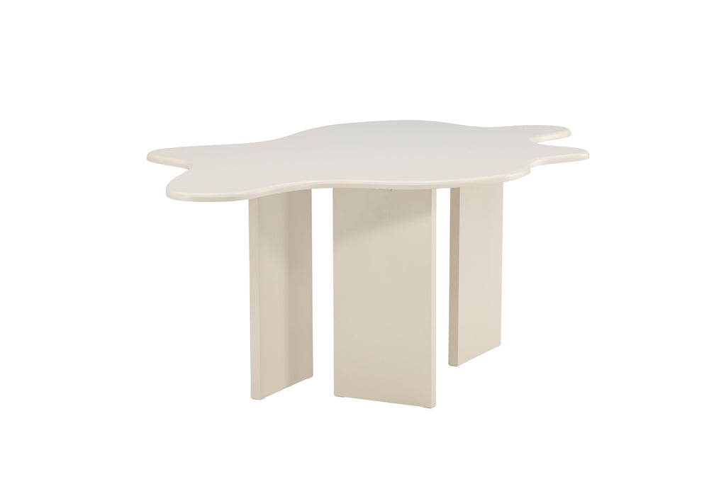 Flower ovalt matbord 190x123x76 cm beige målad MDF