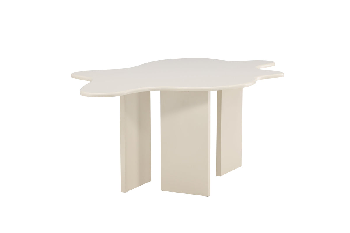 Flower ovalt matbord 190x123x76 cm beige målad MDF