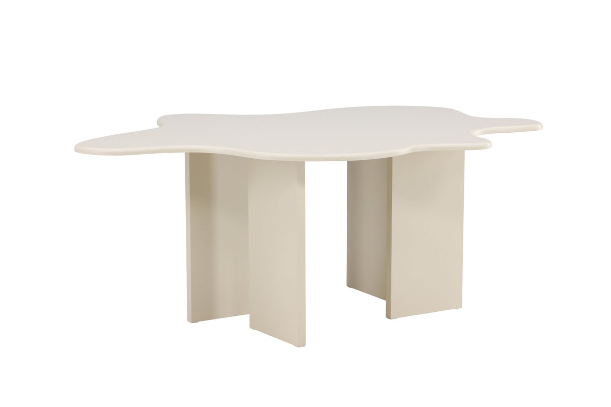 Flower ovalt matbord 190x123x76 cm beige målad MDF