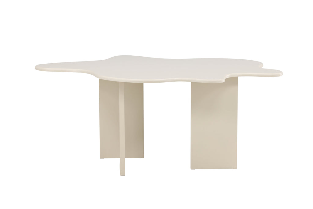 Flower ovalt matbord 190x123x76 cm beige målad MDF