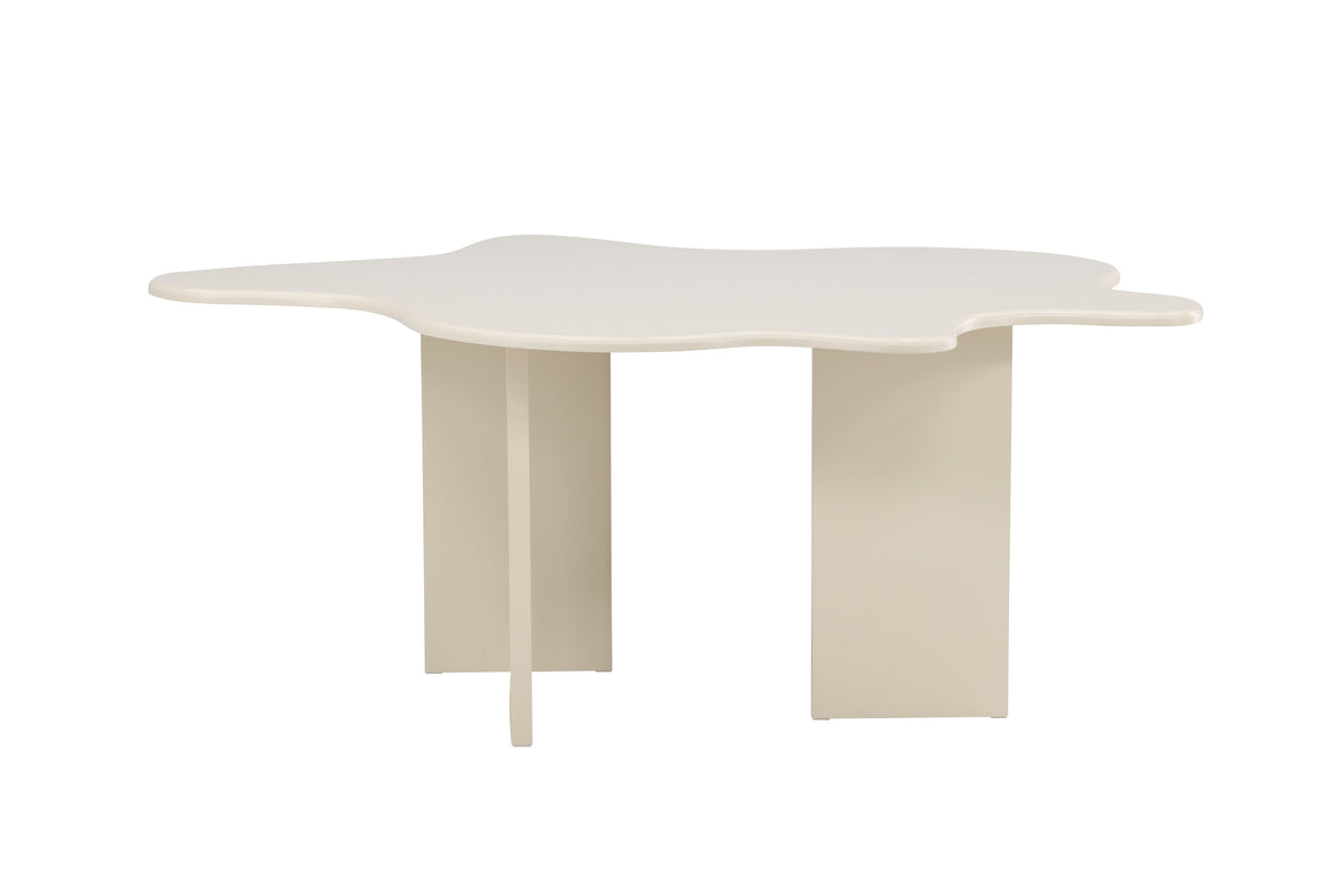 Flower ovalt matbord 190x123x76 cm beige målad MDF