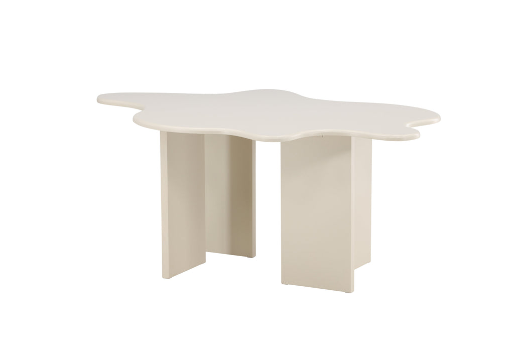 Flower ovalt matbord 190x123x76 cm beige målad MDF