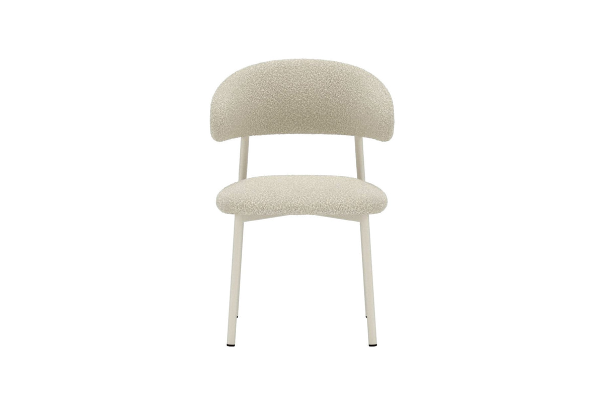 Lillholmen matstol 2-pack beige bouclé och stål