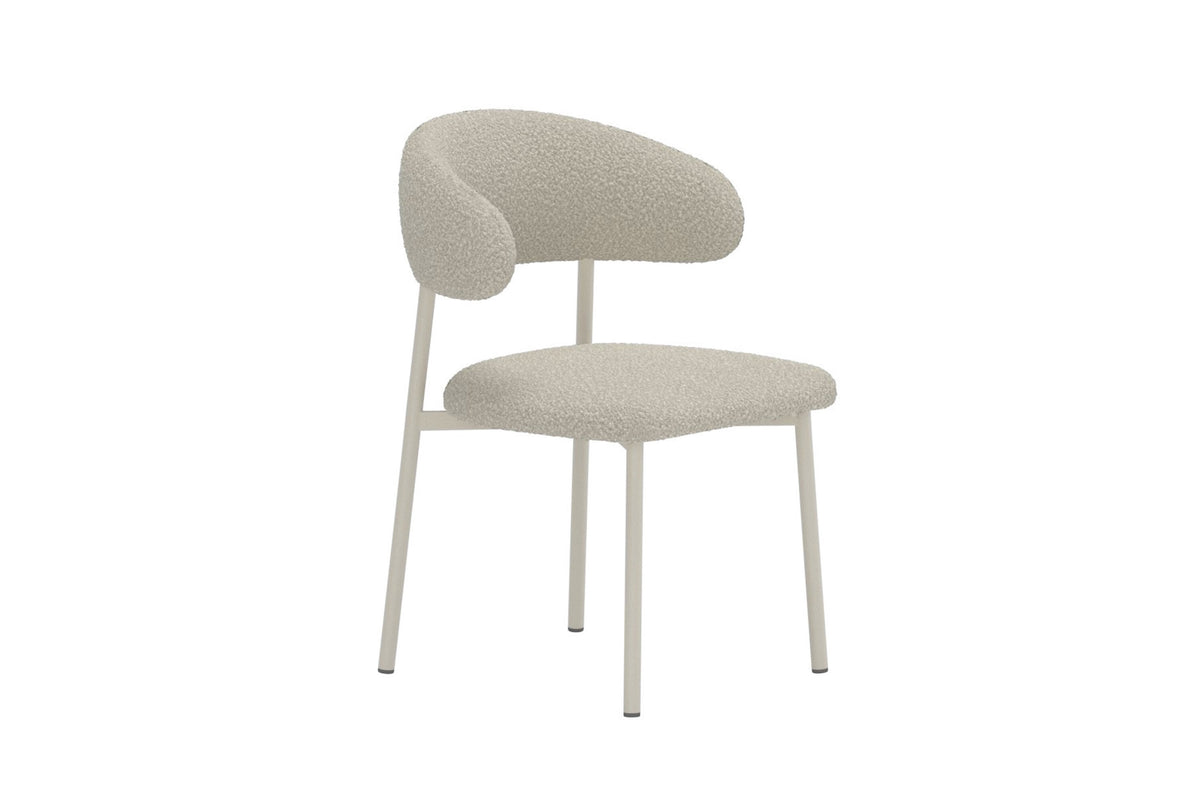Lillholmen matstol 2-pack beige bouclé och stål