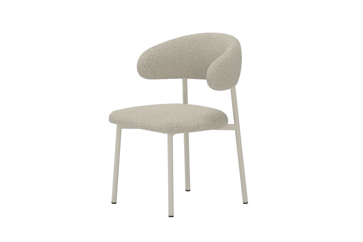 Lillholmen matstol 2-pack beige bouclé och stål