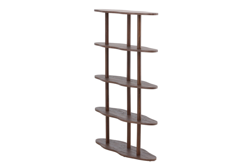 Moln bokhylla 105x30x140 cm mockabrun MDF med 3D-papperslaminat