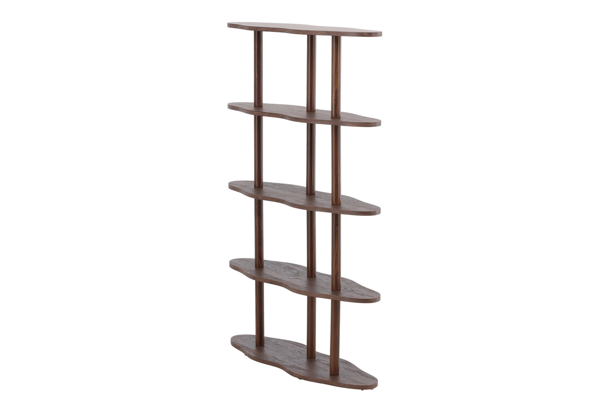 Moln bokhylla 105x30x140 cm mockabrun MDF med 3D-papperslaminat