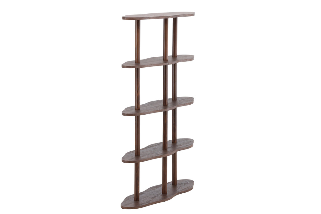 Moln bokhylla 105x30x140 cm mockabrun MDF med 3D-papperslaminat