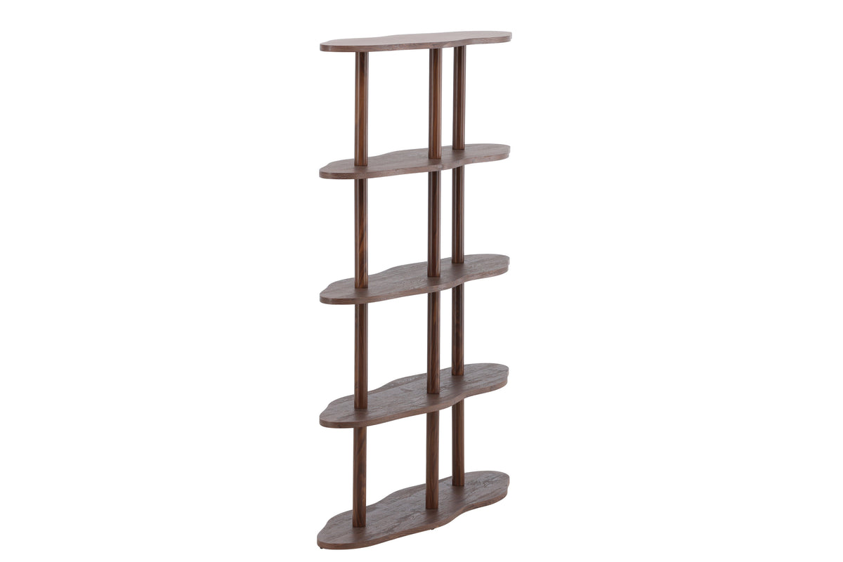 Moln bokhylla 105x30x140 cm mockabrun MDF med 3D-papperslaminat