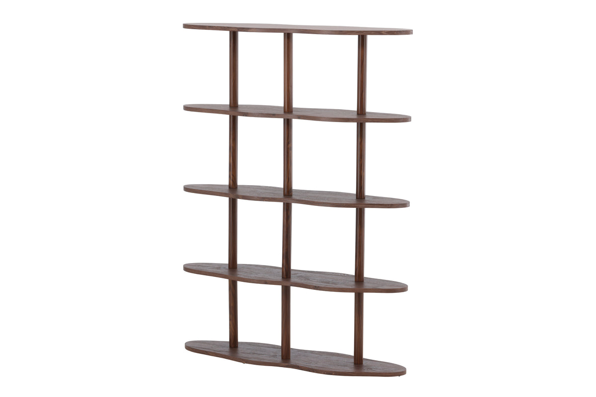 Moln bokhylla 105x30x140 cm mockabrun MDF med 3D-papperslaminat