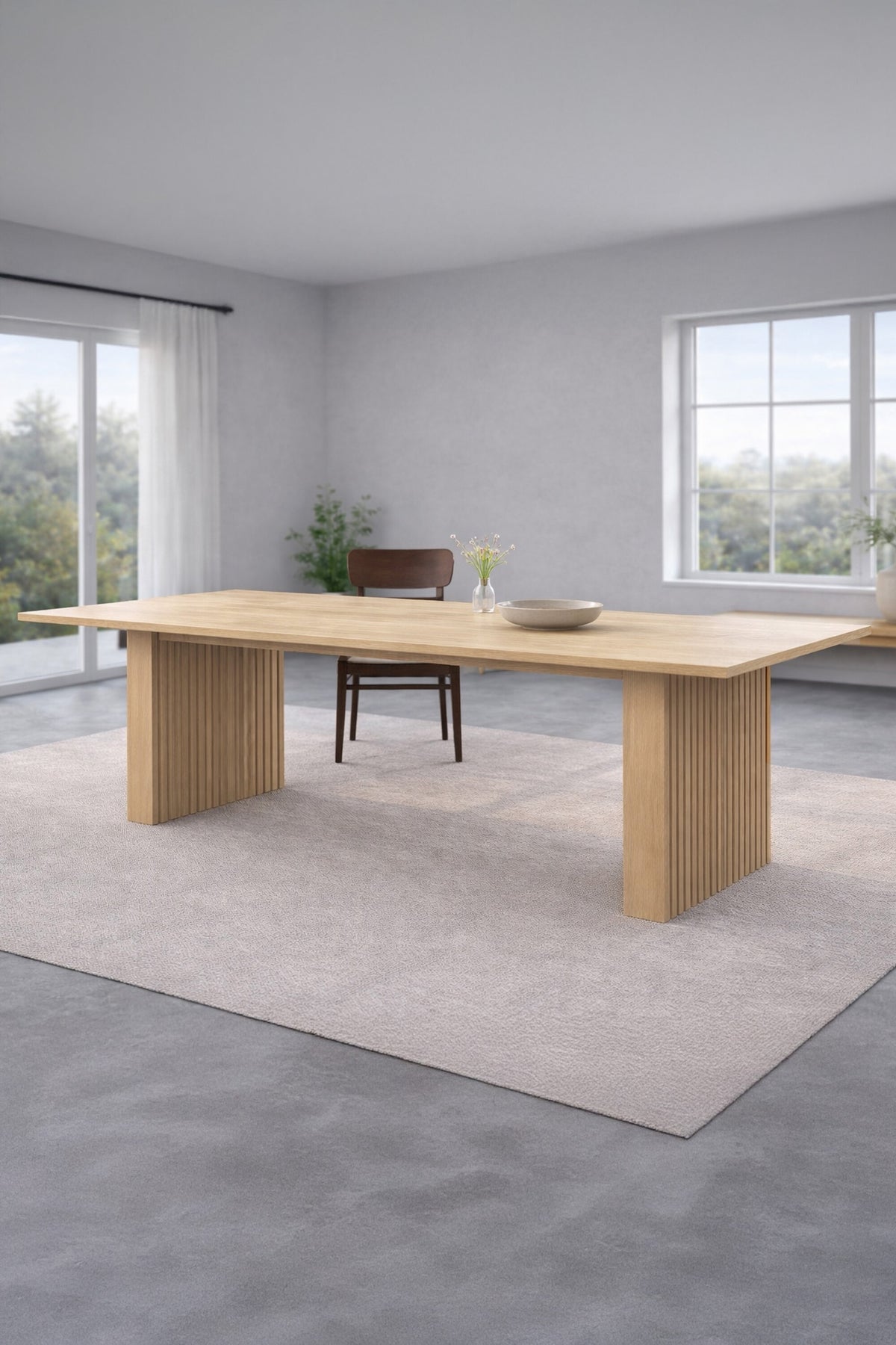 Humle förlängningsbart matbord 200–300x100x75 cm naturfärgat gummiträ