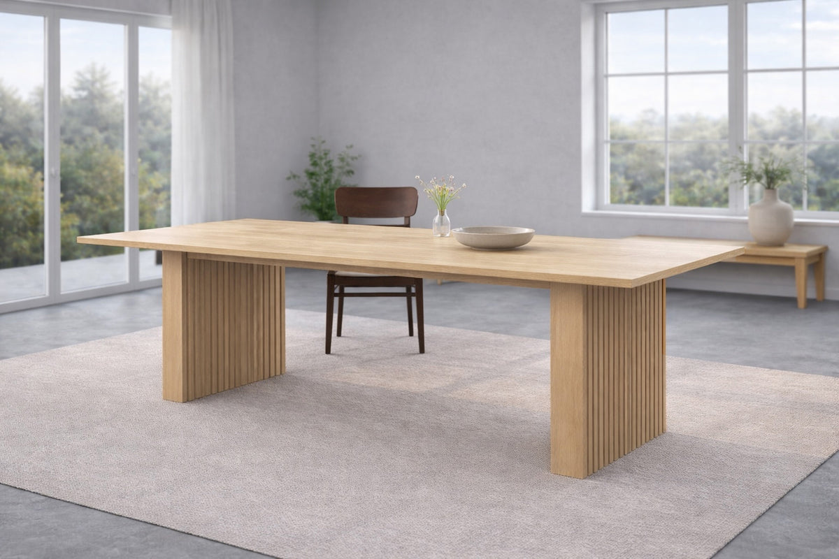Humle förlängningsbart matbord 200–300x100x75 cm naturfärgat gummiträ