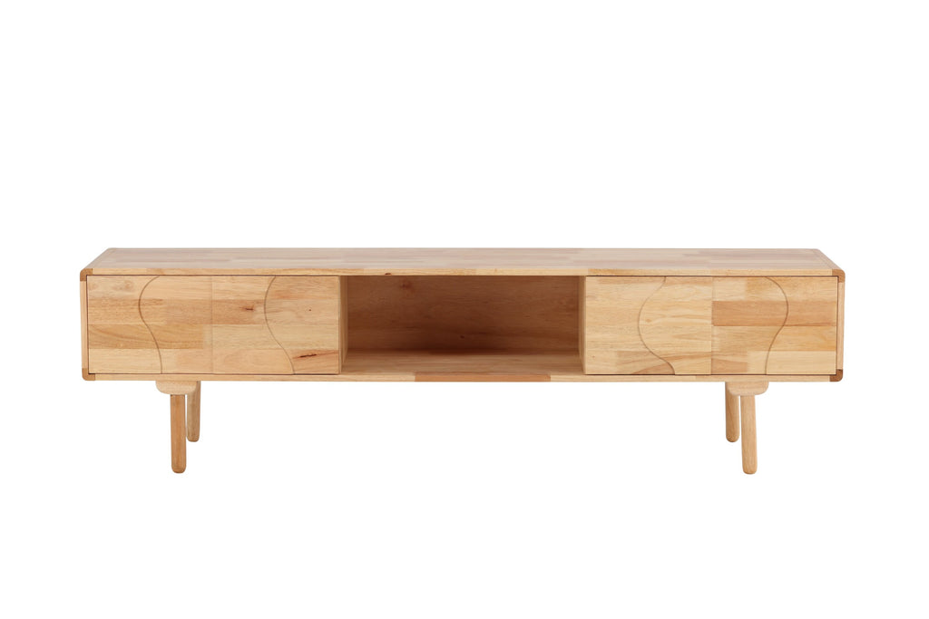 Skärhamn tv-bänk 200x45x55 cm naturfärgat gummiträ