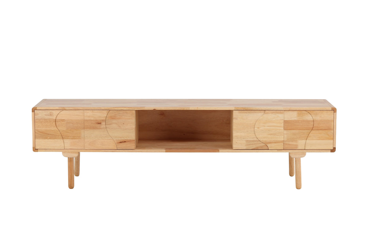 Skärhamn tv-bänk 200x45x55 cm naturfärgat gummiträ