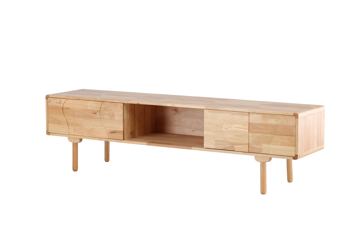 Skärhamn tv-bänk 200x45x55 cm naturfärgat gummiträ