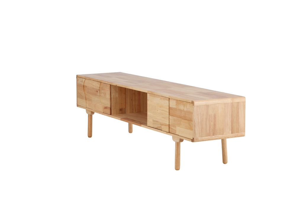 Skärhamn tv-bänk 200x45x55 cm naturfärgat gummiträ