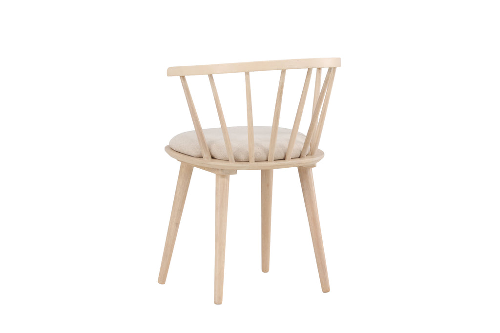 Bobby matstol med dyna 2-pack vitlaserat gummiträ/beige
