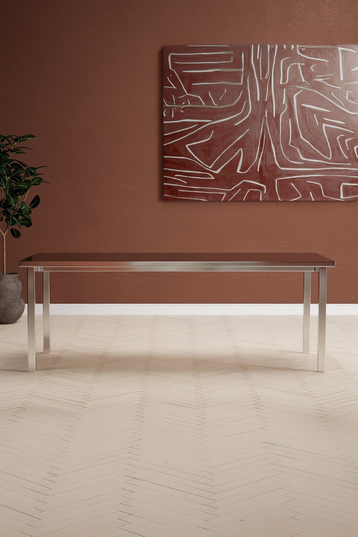 Cilo matbord 210x95x75 cm silverfärgat rostfritt stål
