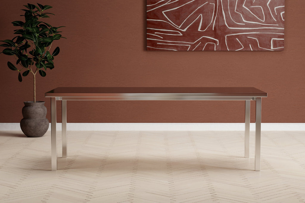 Cilo matbord 210x95x75 cm silverfärgat rostfritt stål