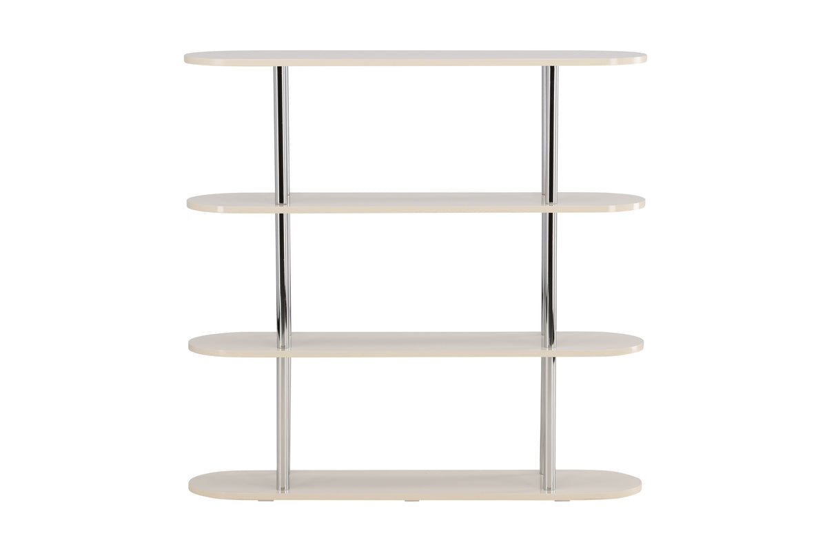 Zino hylla 120x30x116 cm silverkrom och vitlackerad MDF
