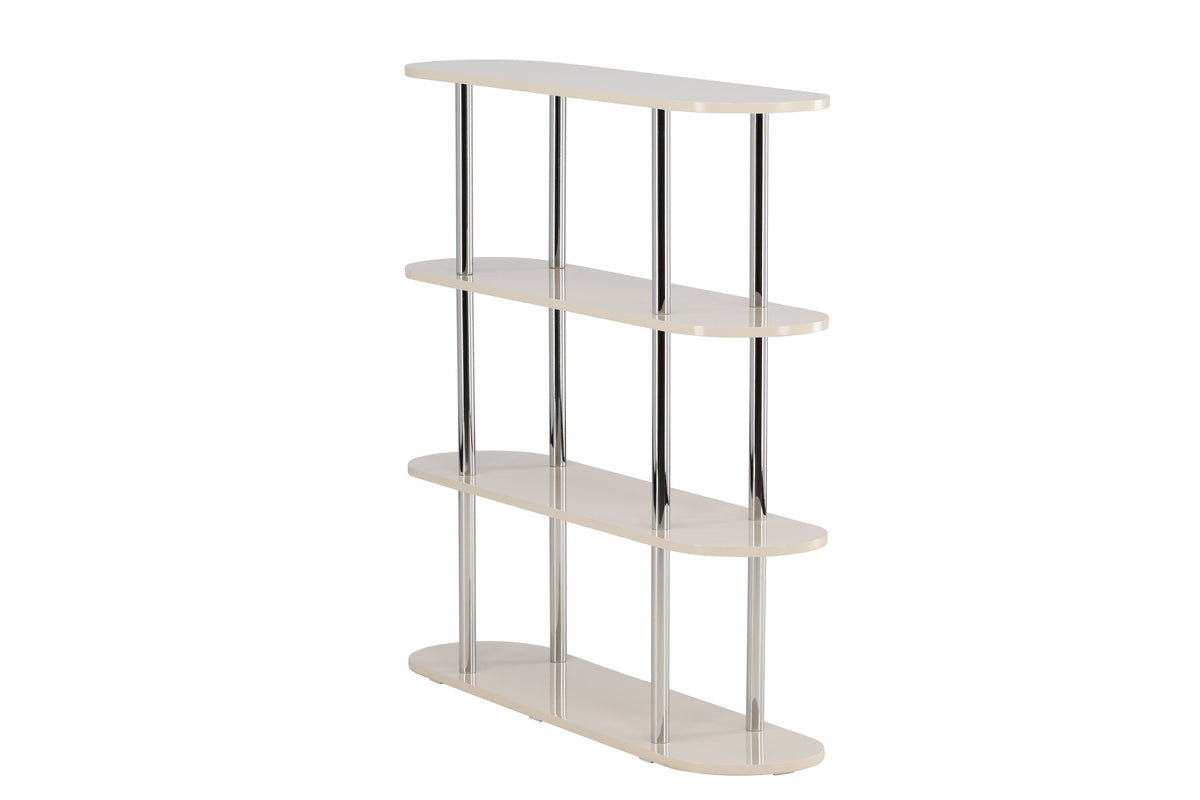 Zino hylla 120x30x116 cm silverkrom och vitlackerad MDF