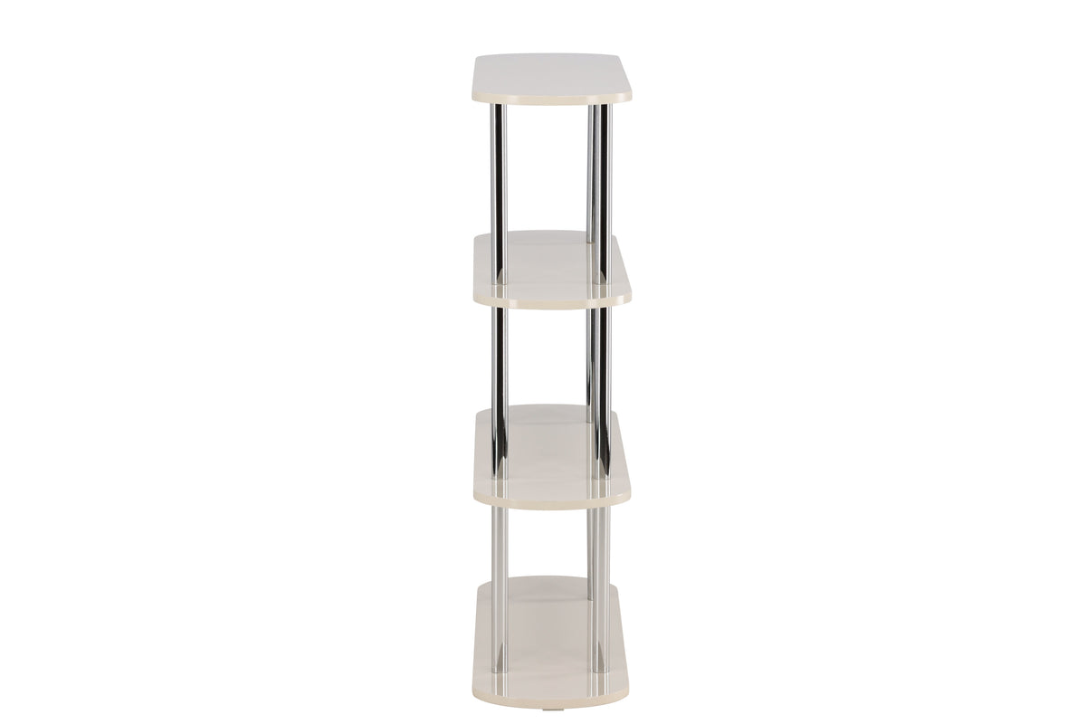 Zino hylla 120x30x116 cm silverkrom och vitlackerad MDF