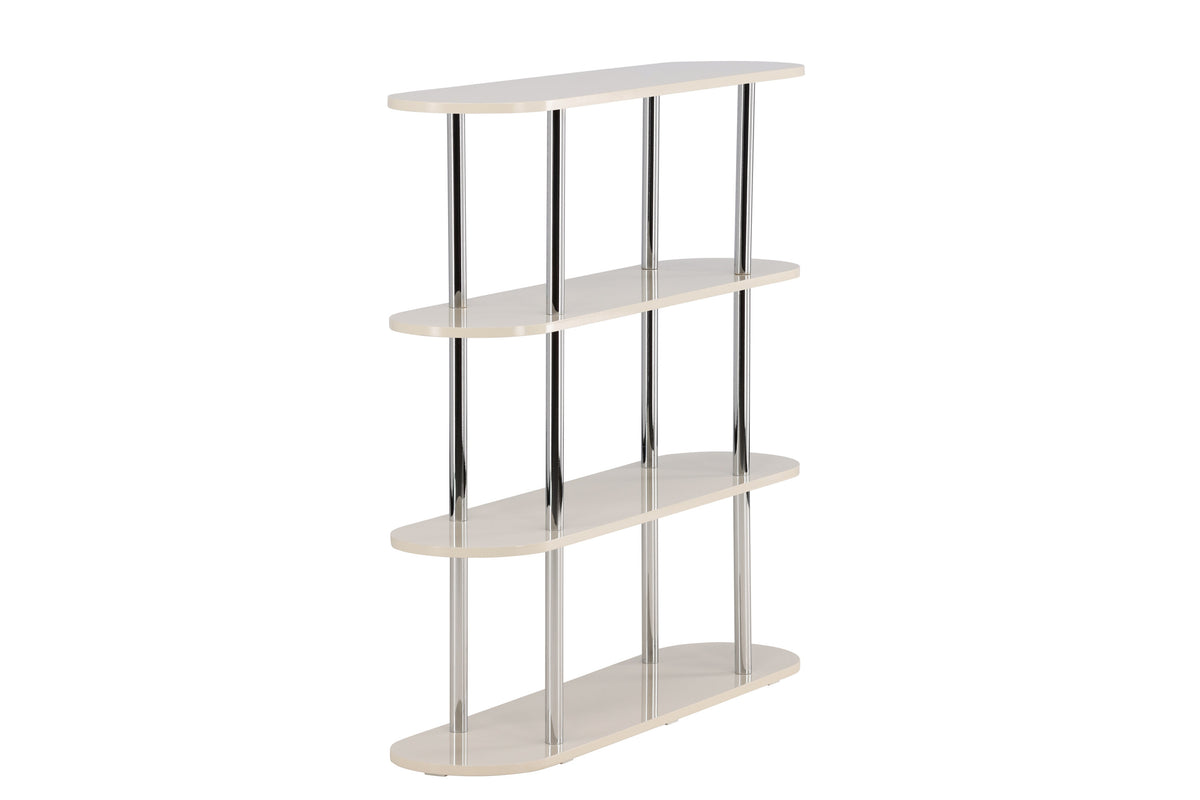 Zino hylla 120x30x116 cm silverkrom och vitlackerad MDF